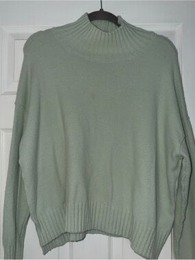 Free People Sage Green Turtleneck Sweater